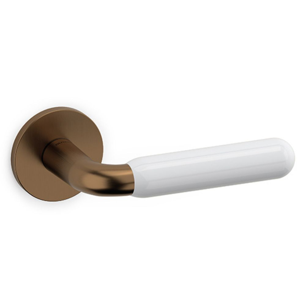 Olivari – Maniglia ALBA ottone SUPERBRONZO SAT/BIANCO M267RB8B DD