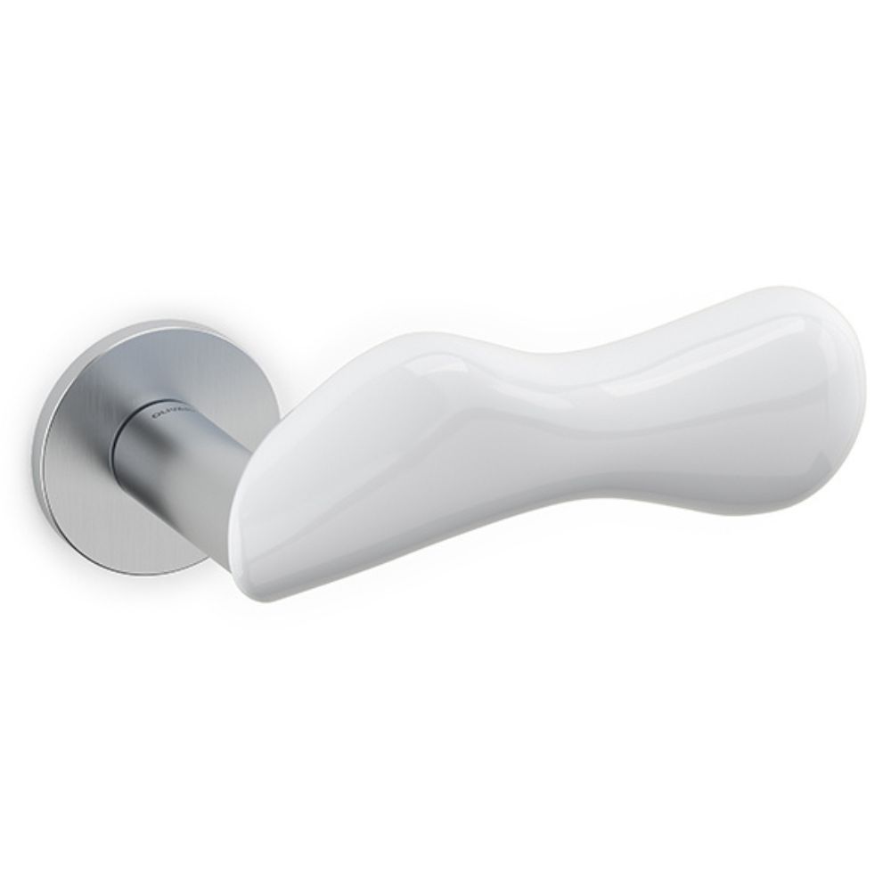 Olivari – Maniglia CHELSEA ottone CROMO SATINATO/BIANCO M232RB8B MB