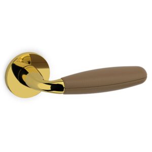 Olivari – Maniglia CLUB ottone SUPERORO LUCIDO/PELLE M181RB8B ZV